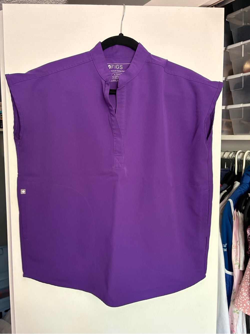 FIGS Purple Mock-Neck Scrub Tunic